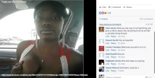See what a girl shared on Facebook to show how she is enjoying her weekend
